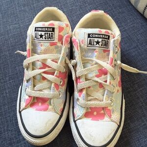 Converse Kids' Floral Sneakers - Pink and Cream - Barely worn